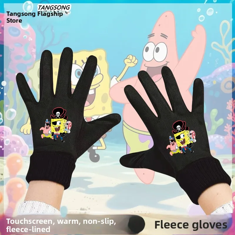 

Warm Fleece Lined Winter Cycling Gloves Touch Screen Compatible Casual Unisex Q Version Cartoon Handwear