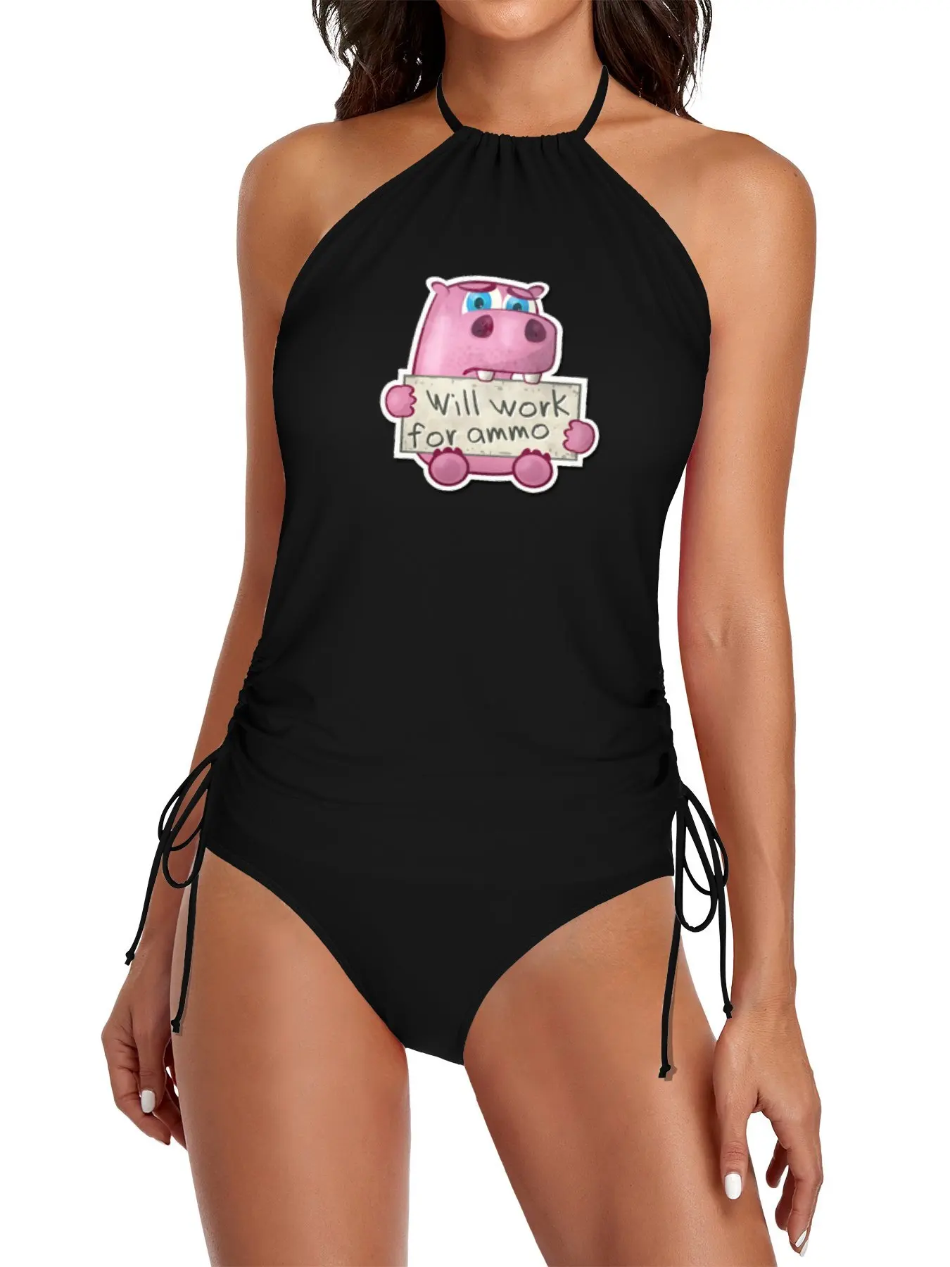 Cs: Go Will Work For Ammo Split Swimsuit Set Full Women Swimsuit Women's Swimsuit 2025 Women's Swimsuits