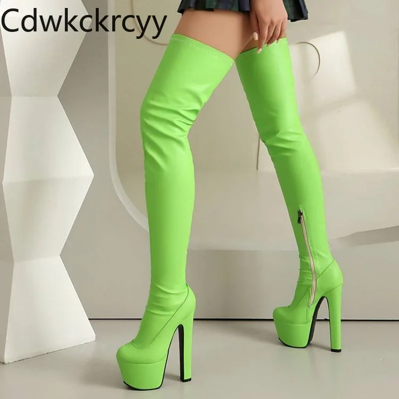 Herbst und Winter neuer Stil, Mode, High Heels, Damenstiefel, Europa und Amerika, sexy Laufsteg, Nachtclub, Overknee-Damenstiefel