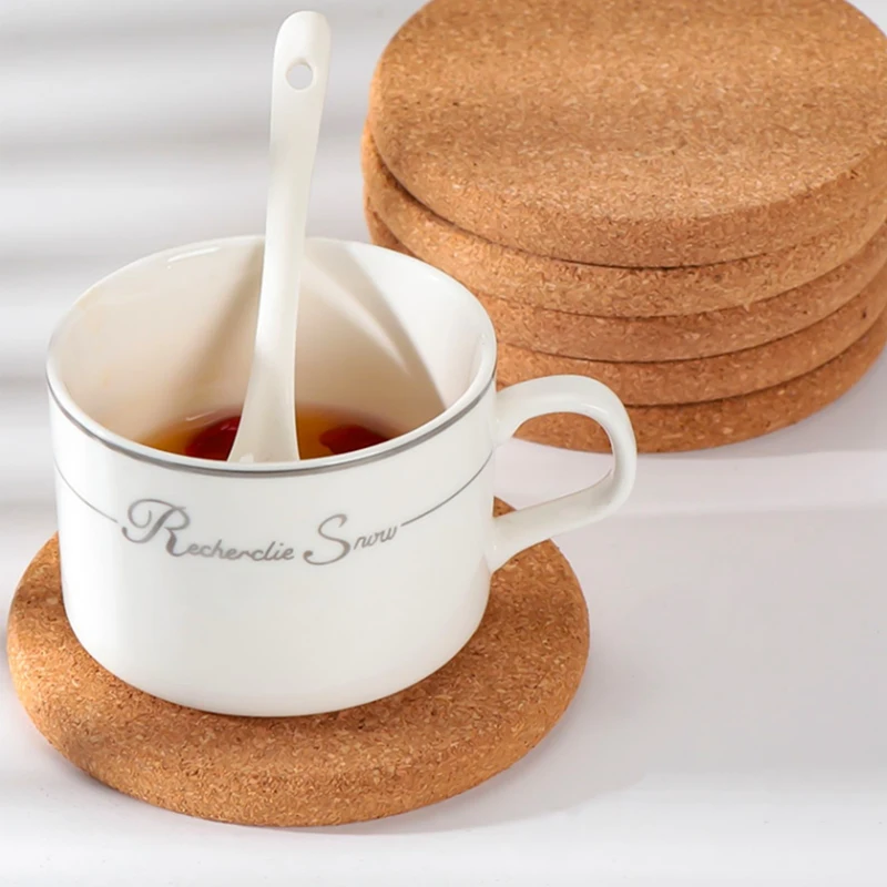 Set dari 10 tatakan minuman Bar gabus-menyerap dan dapat digunakan kembali-90mm, tebal 5mm