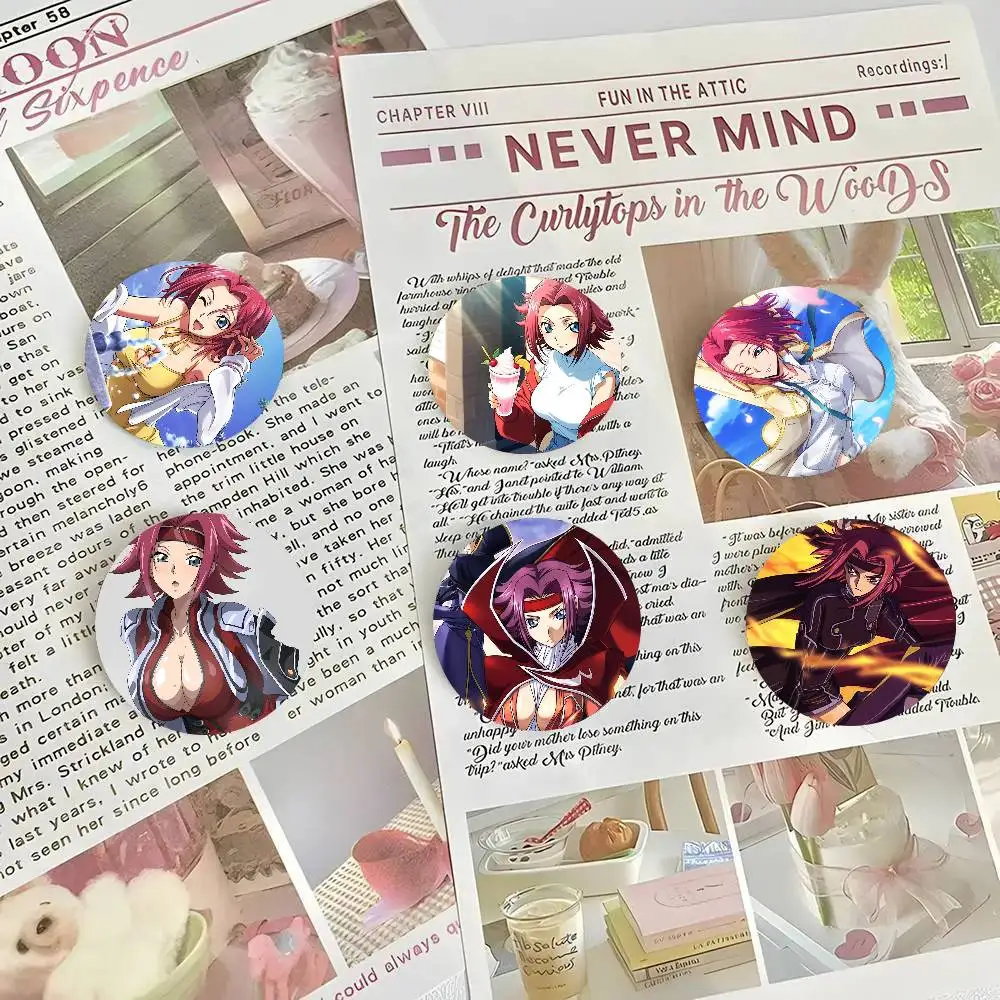 Kallen Animated Character Code Geass Pins Brooch Cartoon Badge For Friend Backpack Clothes Collect Accessories Jewelry Gift