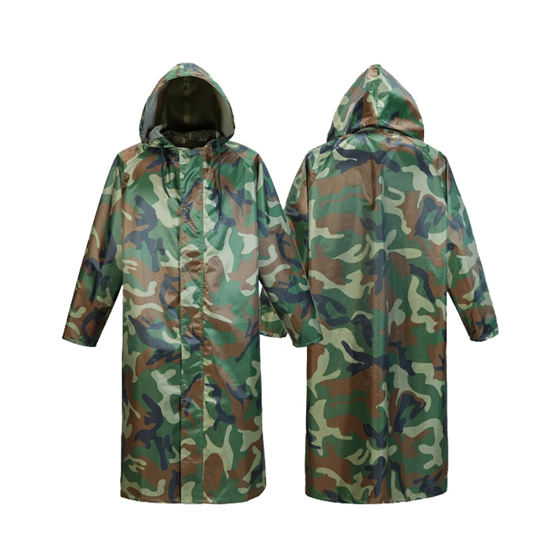 Fashion Oxford Cloth Adult Waterproof One Piece Long Raincoat Women Men Rain Coat Hooded For Flood Protection Disaster Relief