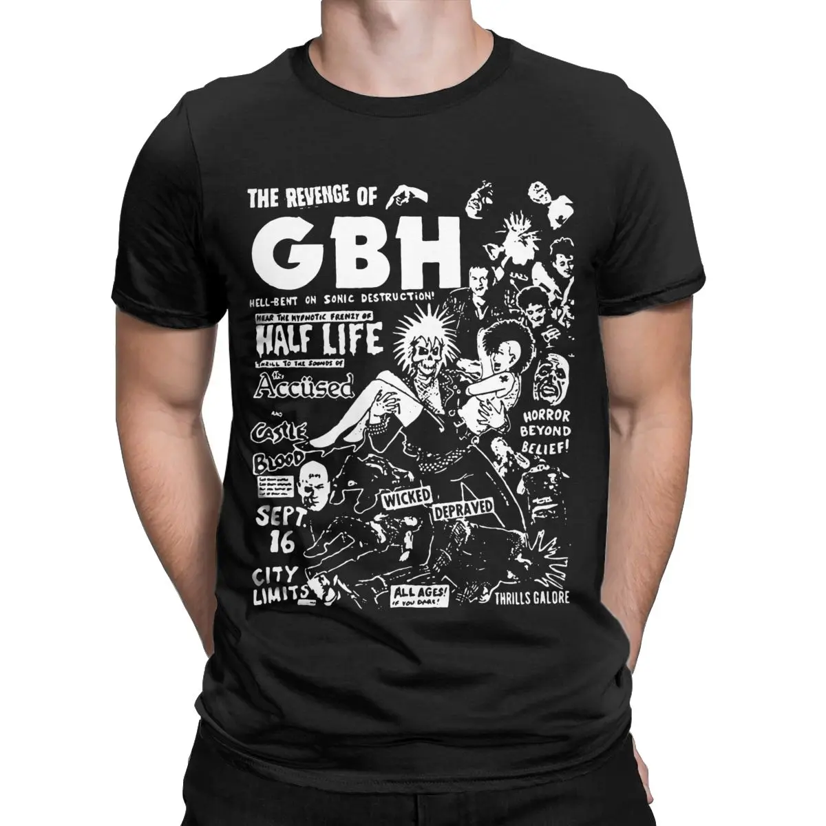 Vintage GBH Rock Band T-Shirts for Men Women Pure Cotton Tee Shirt Gift Idea Clothes