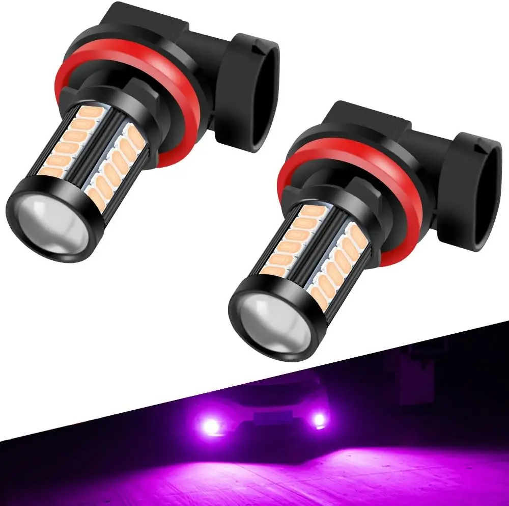 

H8 H9 H11 LED Pink Fog Light Bulbs DRL 2800 Lumens Xtreme Super Bright 5730 33-SMD 12V LED Bulbs Replacement for Cars, Trucks, 6