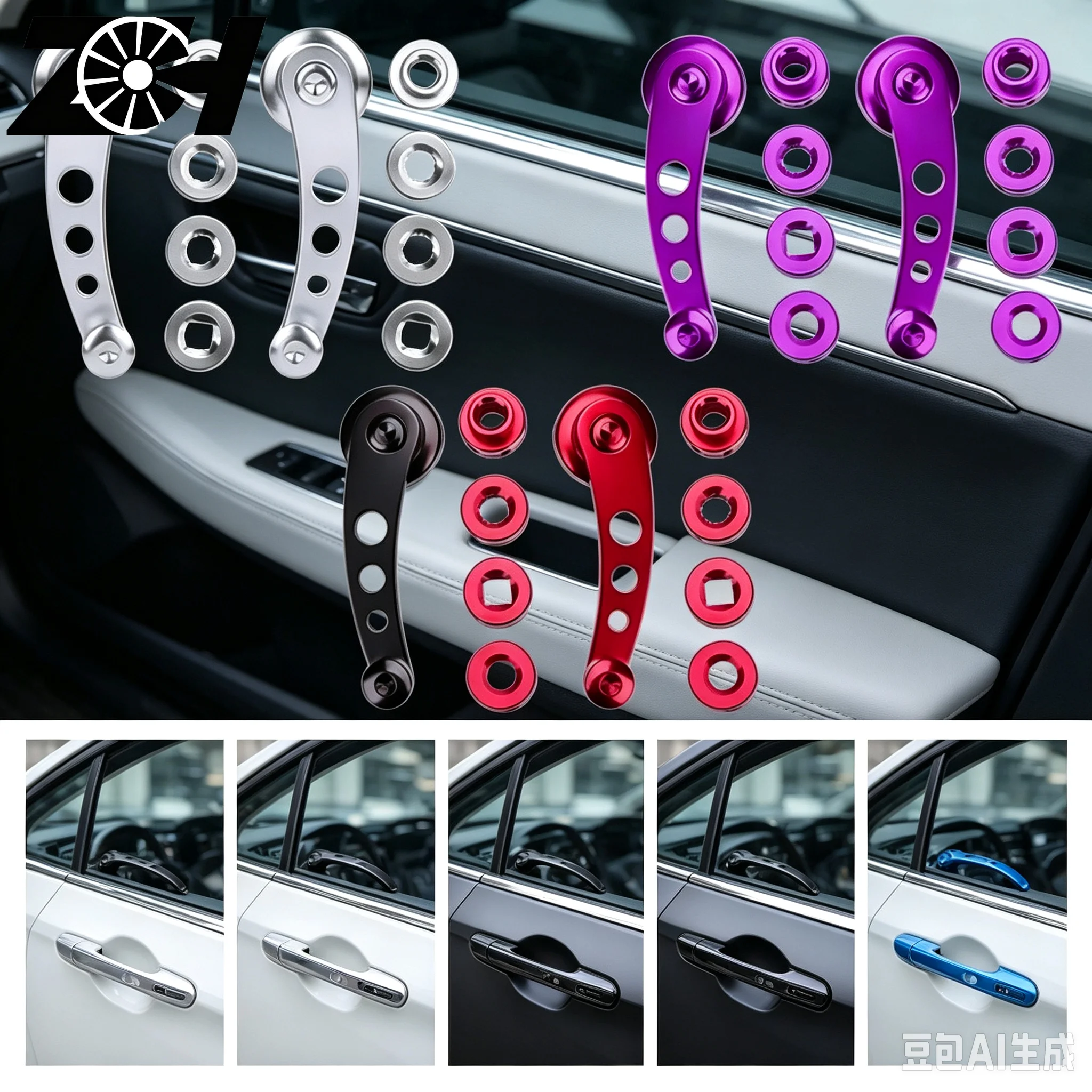 Universal Aluminum Alloy Car Manual Window Hand Lifting Crank Handle Winder Lifter Riser Car Accessories Replacement