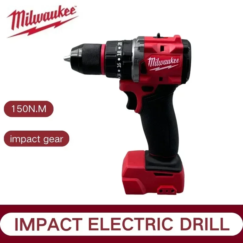 Milwaukee 18V Brushless Electric Drill 150N Electric Percussion Drill. M Decoration Cordless Screwdriver Rechargeable Power Tool