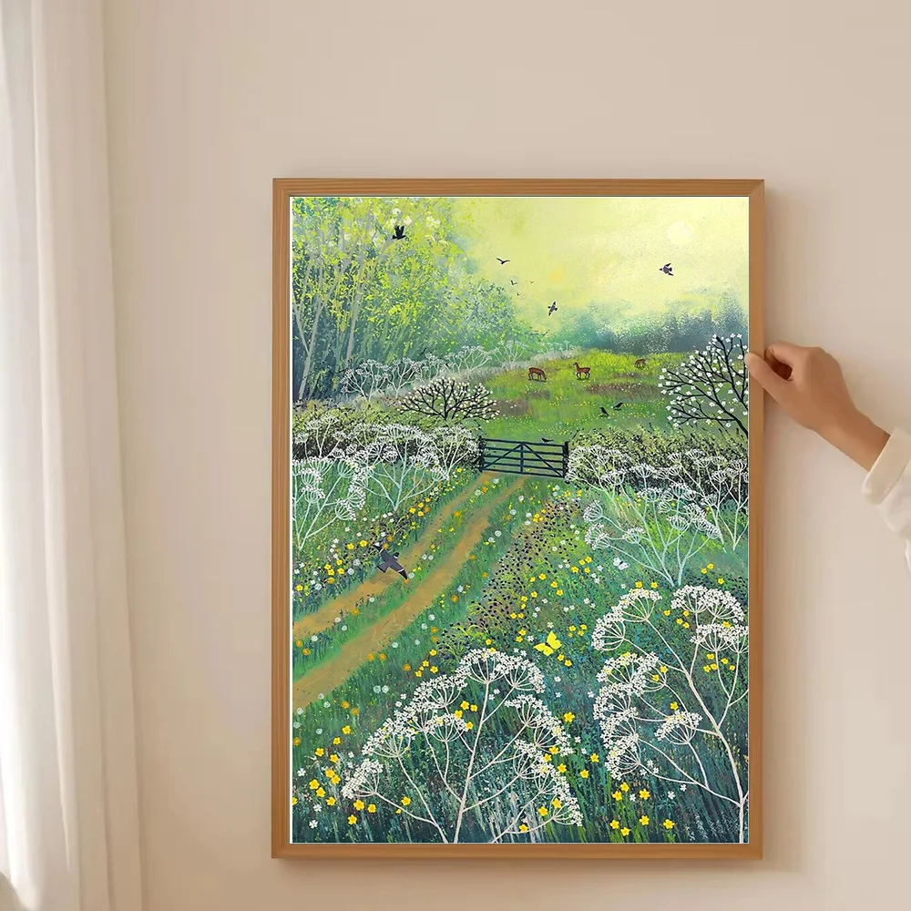 خمر المشهد النباتي قماش جدار الفن الريف طبيعة اللوحة ريفي مزرعة ديكور المنزل جدار ديكور صور #3