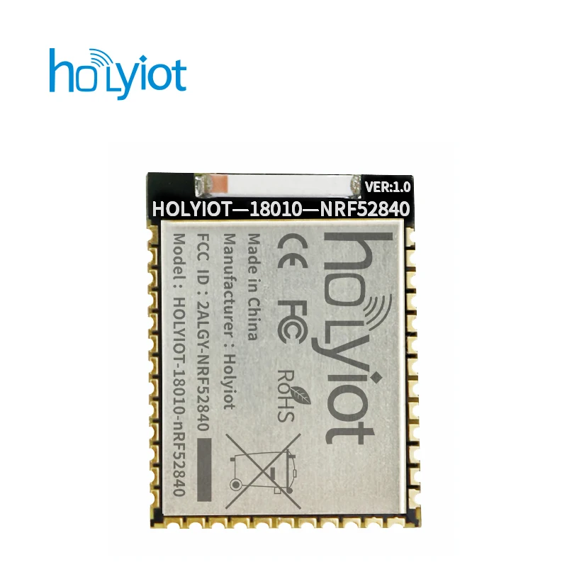 głosem FCC CE Holyiot 18010 Nordic NRF52840 moduł Bluetooth płyta rozwojowa o niskim zużyciu energii dla modułów inteligentnej automatyki BLE Mesh