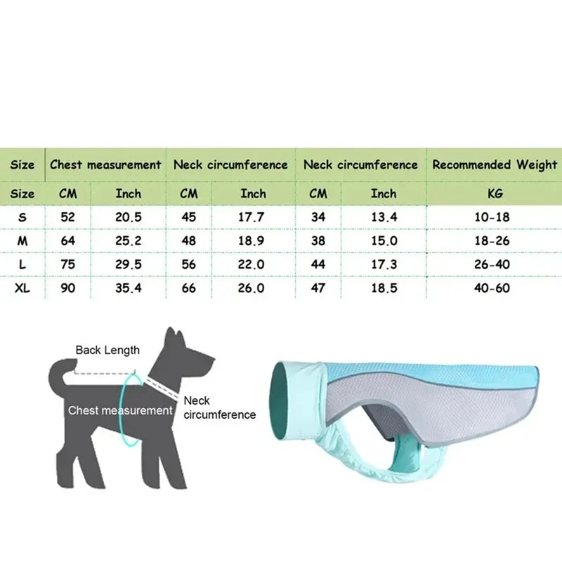 Summer Outdoor Dog Cooling Vest Reflective Strip Quick Cooling Pet Clothes Cool Jacket For Large Dog And Cat