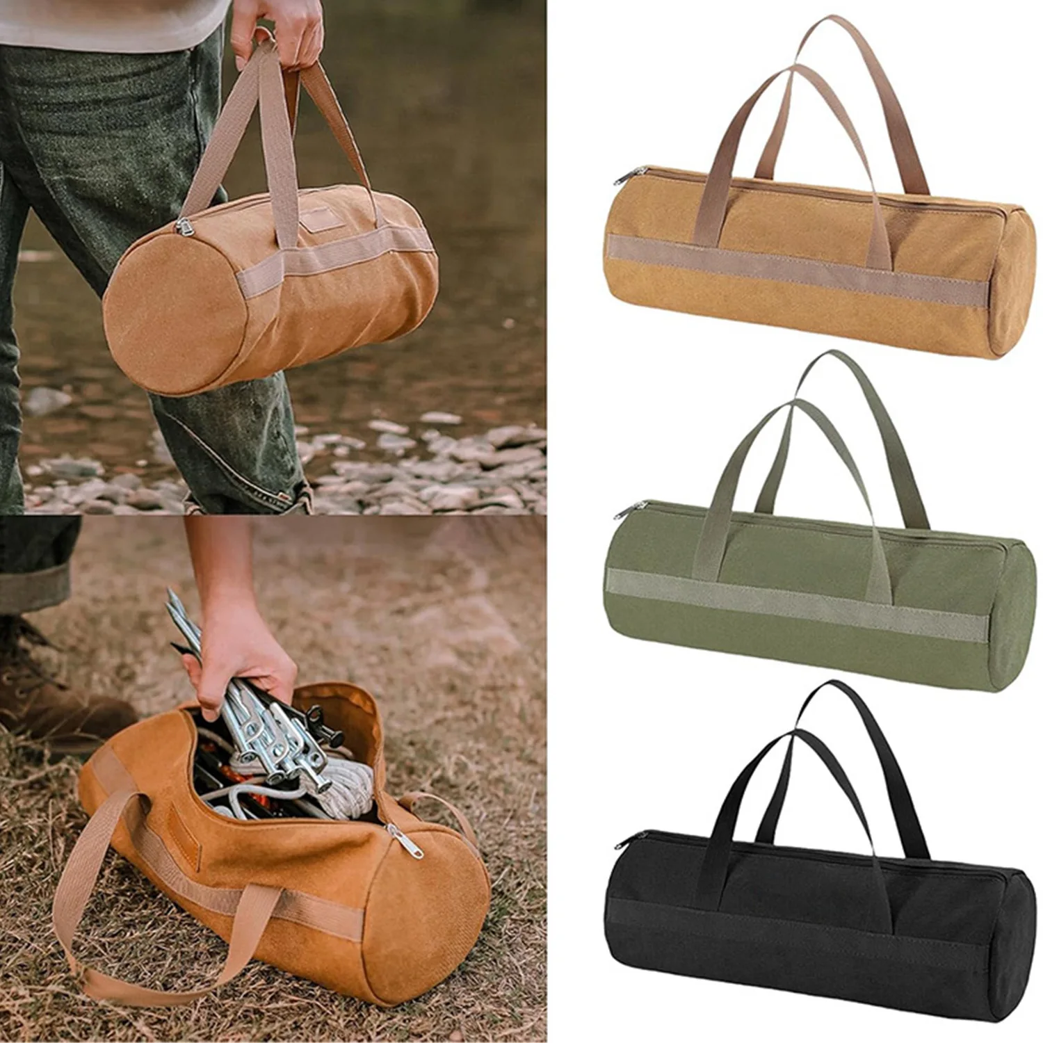 

Outdoor Home Tool Bag Waterproof Moisture-Proof Large Capacity Storage Organizer Bag Thickened Canvas Fabric Portable Handle Bag