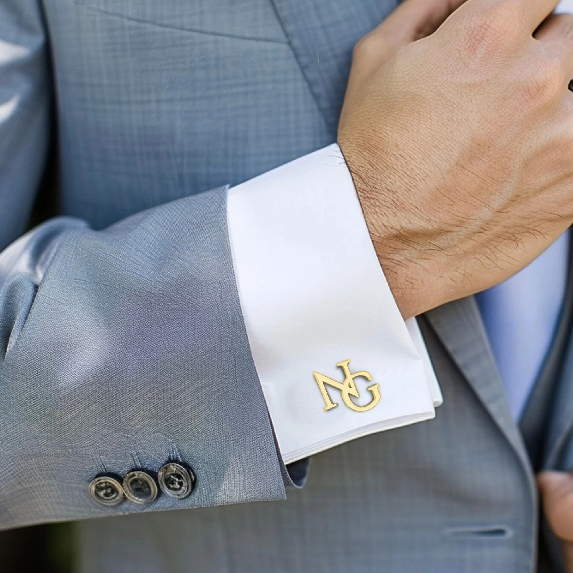 Custom Cufflinks For Bridegroom Gifts Gold Plated Shirt Cufflinks For Father Men Groom Bridegroom Gift Jewelry Cufflink