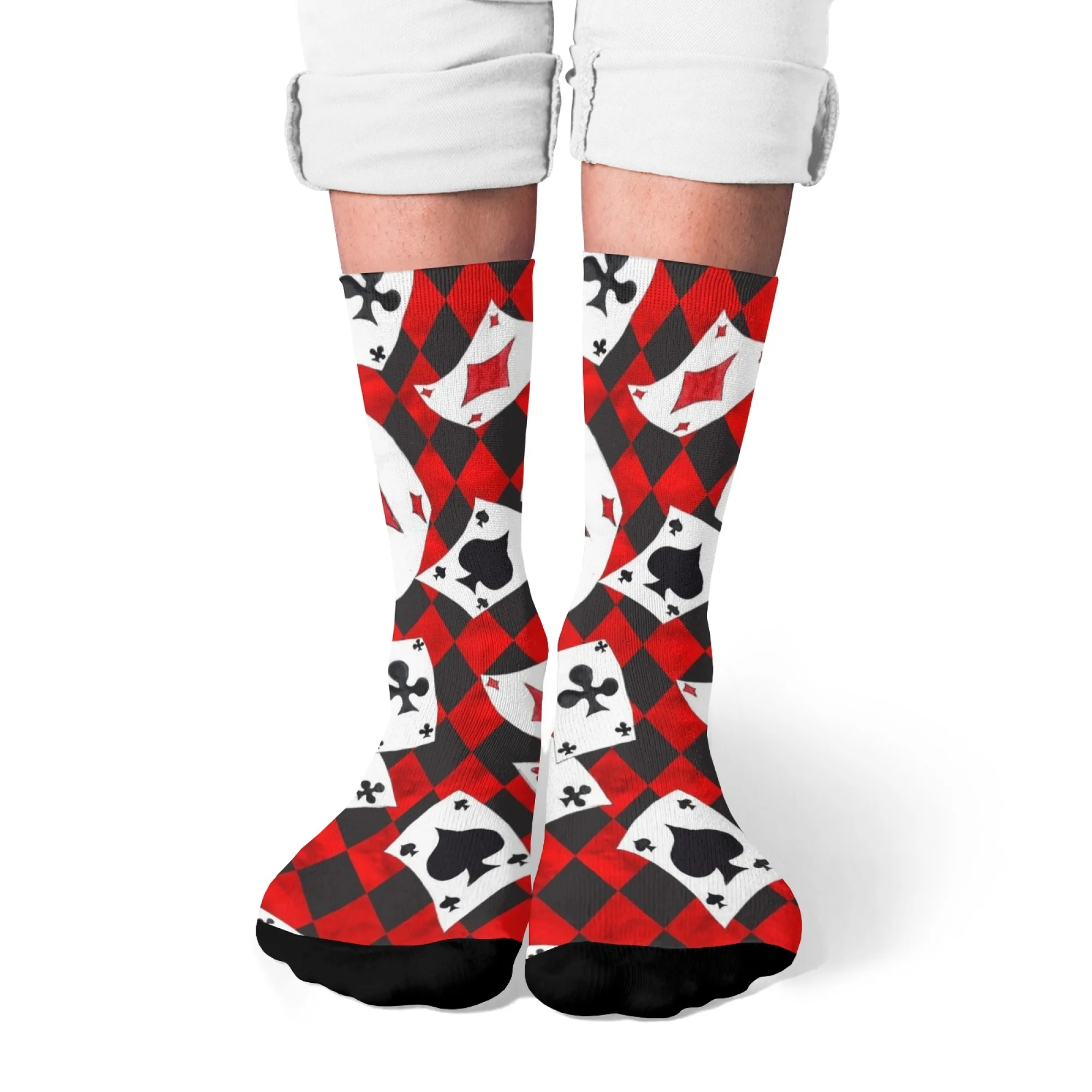 Poker card elements socks Harajuku style novelty happy funny socks unisex comfortable warm casual fashion socks party gift
