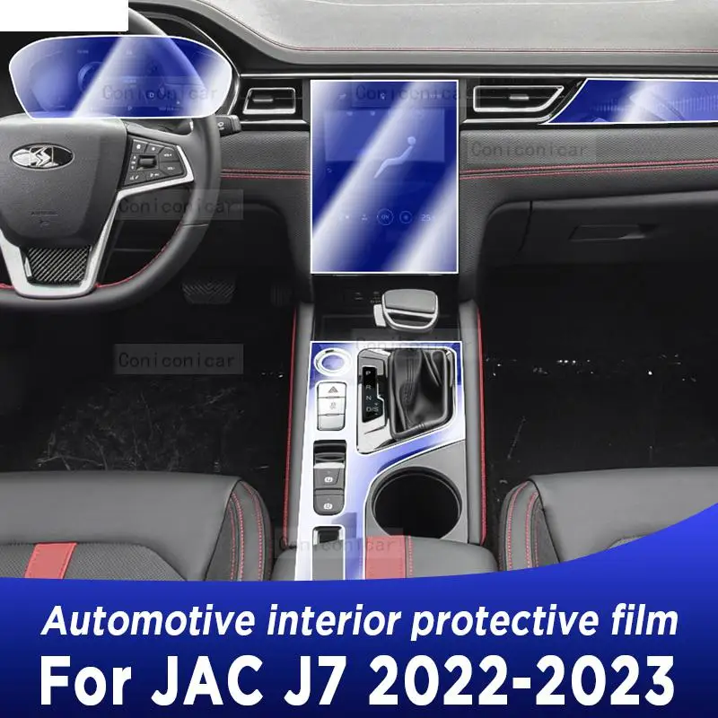 

For JAC J7 2022 2023 Center Console Gear Panel Screen TPU Car Interior Protective Film Anti-Scratch Repair Sticker