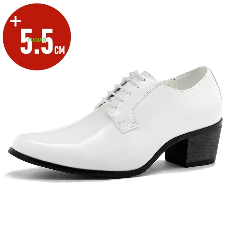 

Men 5.5cm Height Increasing Oxford Leather Shoes Formal Business Wedding Party Dress Elevated Heel Office Party Gentleman Shoes