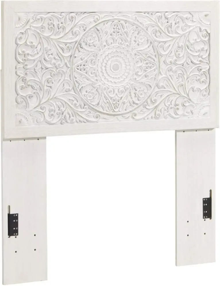 By Ashley Paxberry Twin Boho Headboard, Distressed White