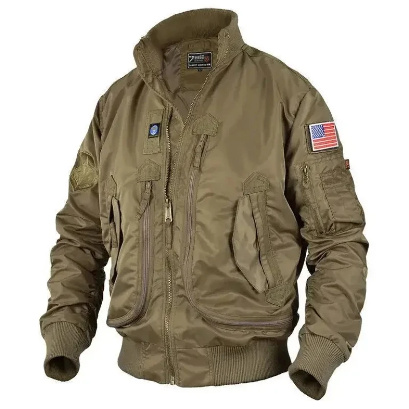 2025 New Men's Pilot Jacket Air Force MA1 Baseball Jacket Men Spring Autumn Casual Youth Trend Military Fan Stand Collar Jackets