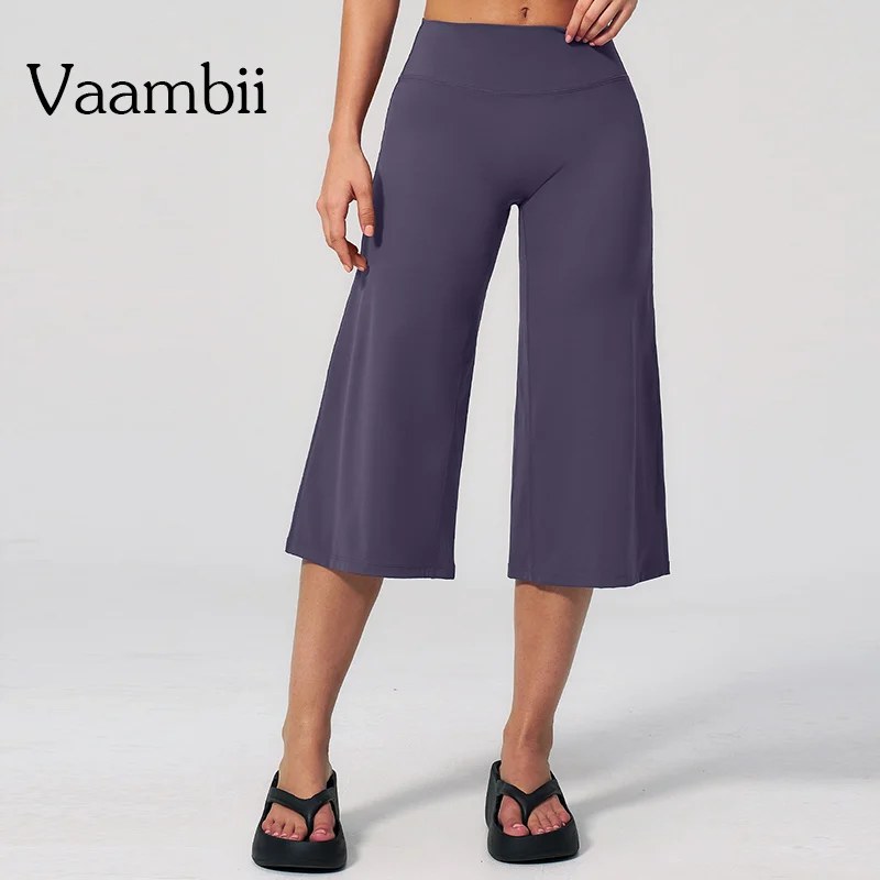 Crop Buttery Soft Loose Casual Summer Pants Capri Pants for Women Wide Leg Yoga Cropped Pants Tummy Control High Waist in Flare