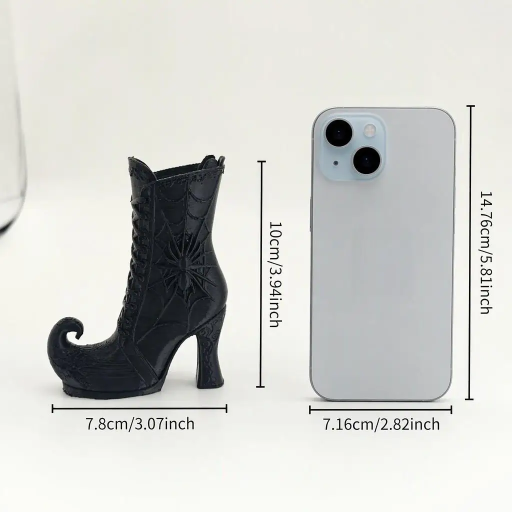 Halloween Witch Boots Mini Vase 3D Printing, Gothic Style Witch Boots Desktop Decoration Ornament, Holiday Gift Pen Holder