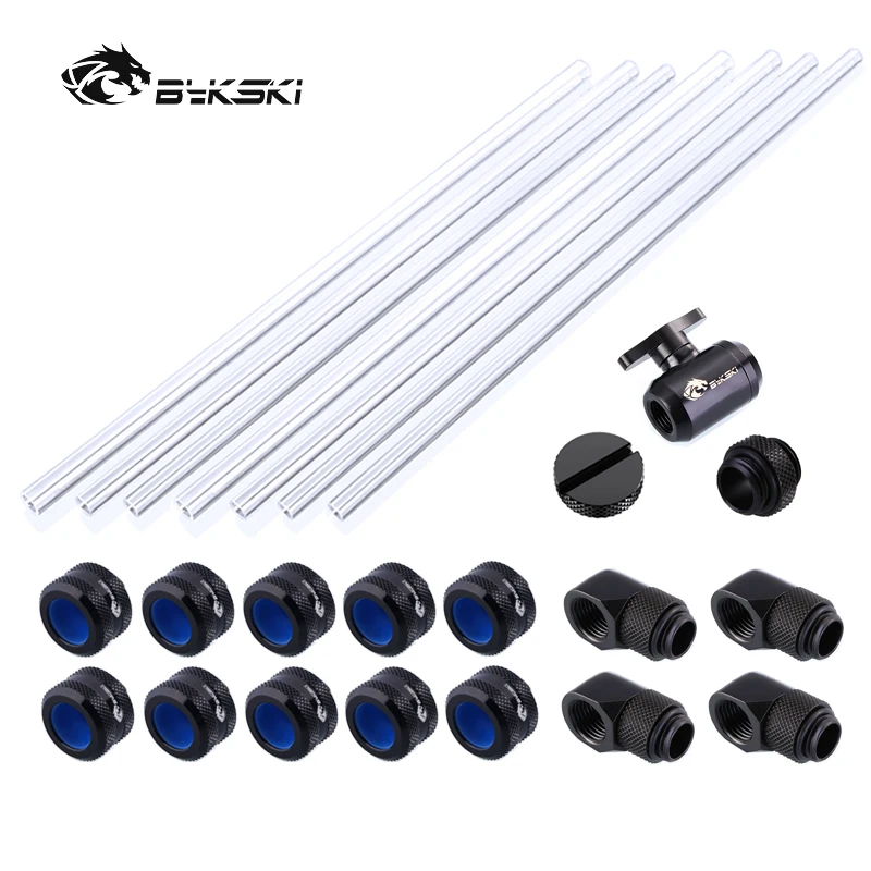 Kit de montage Bykski/Combo pour od12 mm /14mm /16mm PETG dur/Tube rigide/connecteur de Compression manuelle de refroidissement par eau/6 couleurs