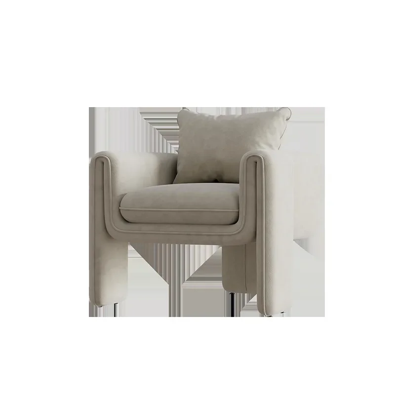 Nordic light luxury sofa chair, living room, homestay model house, simple designer fabric single sofa