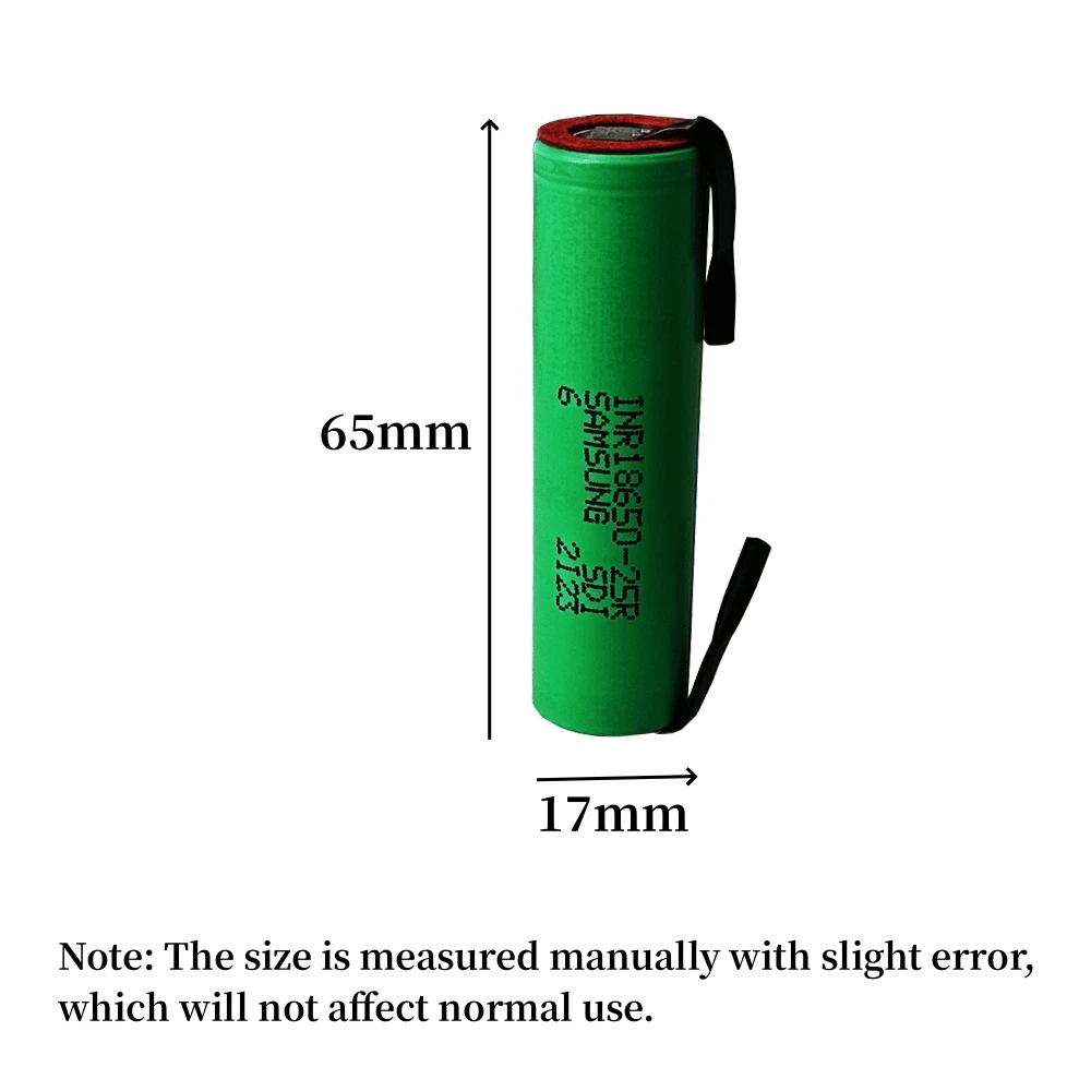 2023NEW Hot Sale 3.6V 2500mAh Rechargeable Battery INR18650 25R for Flashlight+nickel DIY