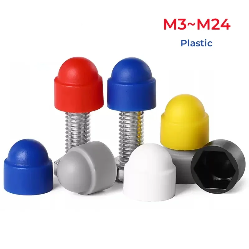 PE Plastic Hexagon Caps For Bolt Protect Nut M3~M24 Waterproof Dust Proof Protective Decoration Nuts Cap For Car Wheels Exterior
