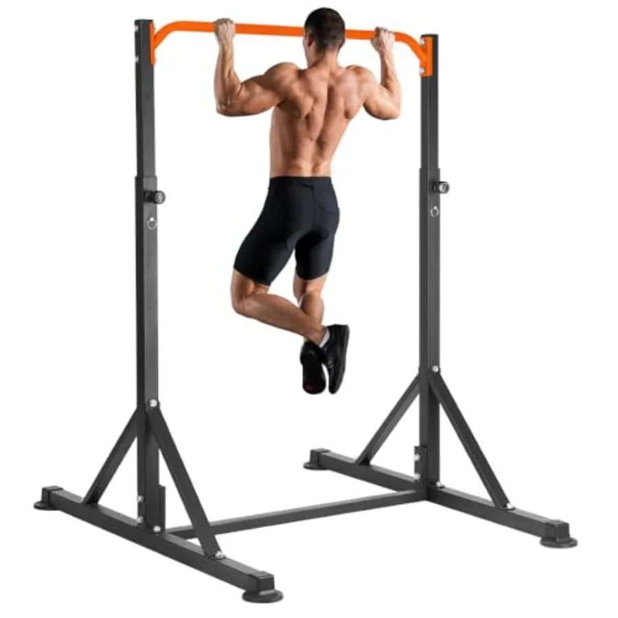 Home outdoor pull-up station with heavy-duty steel construction, black finish, adjustable height and 440 lbs capacity for multi