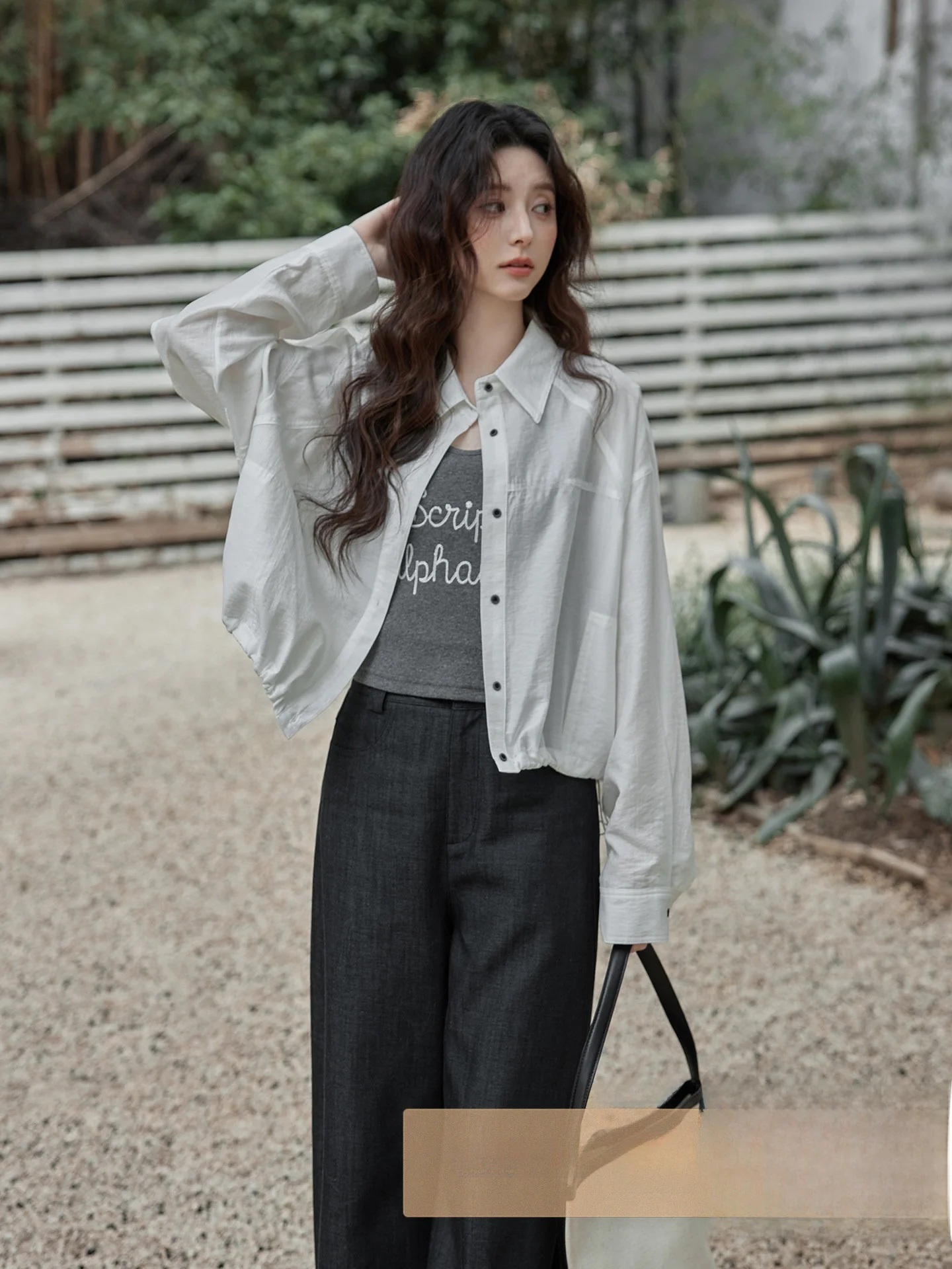 

Ximen 2026 New Spring Summer Fashion Top Bottom Tank Top Outer Sun Protection Shirt Two Piece Set Commute Style Loose Fit