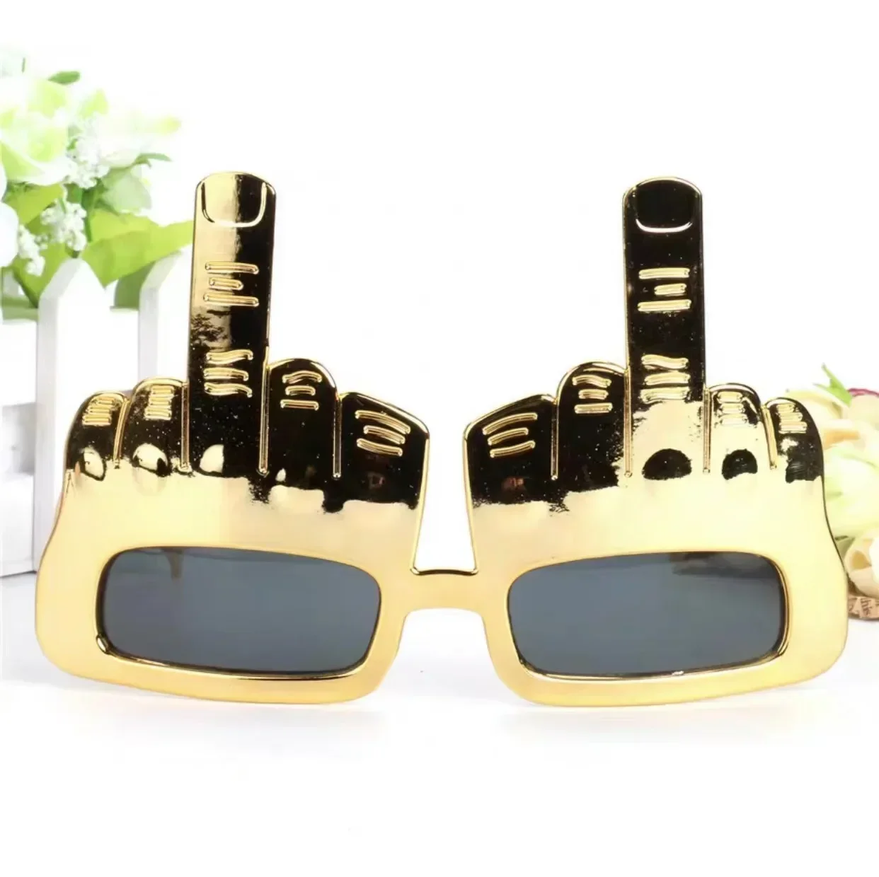 Creative Vertical Middle Finger Glasses Decoration Props Funny Sunglasses Dance Birthday Party Performance Selfie Props Glasses