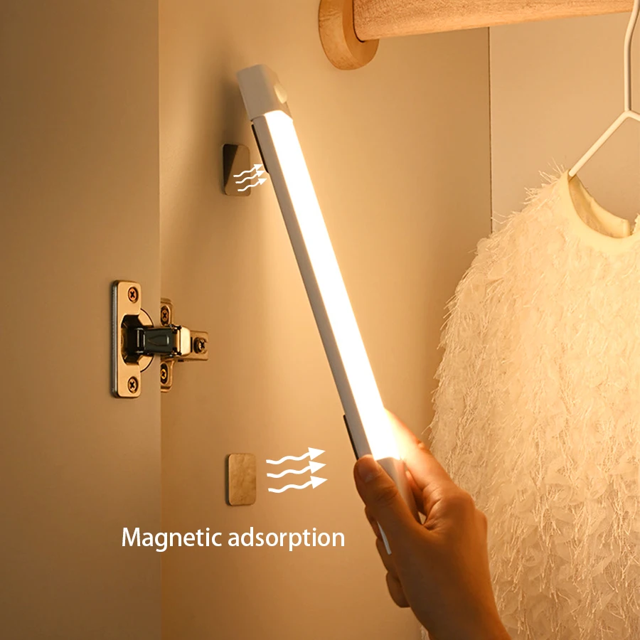 30CM Motion Sensor Lamp Wireless LED Night Light USB Rechargeable Under Cabinet Light for Kitchen Wardrobe Staircase Lighting