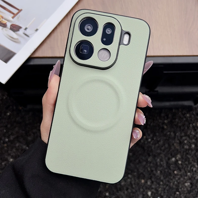 Für OPPO Find X9 Pro X9 Hülle, magnetisch, PU, schlichtes Leder + PC, rutschfest, ultradünn, für Oppo Find X9