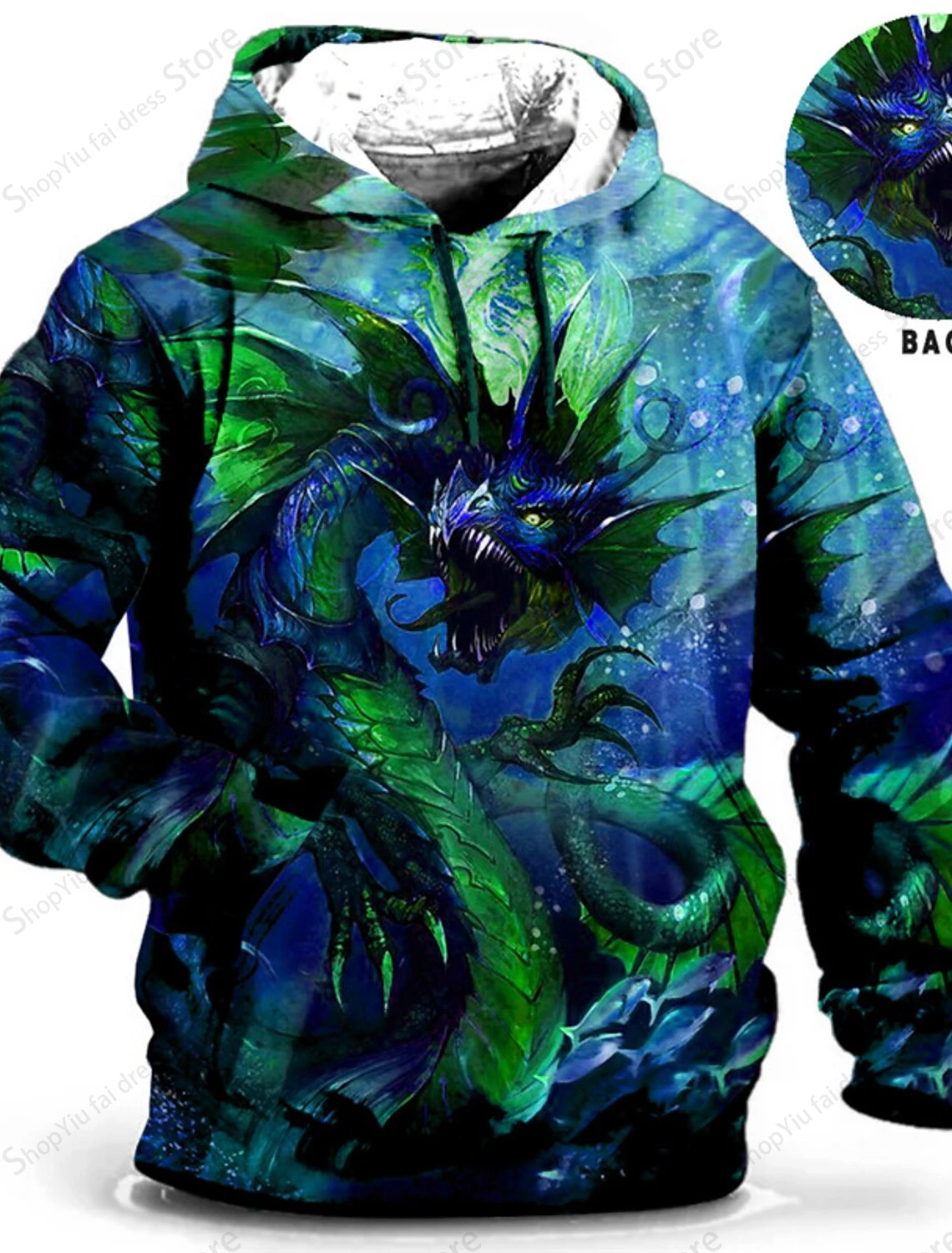 Animal Dragon 3d Print Graphic Hoodies Men Fashion Oversized Hoodies Boy Coat Women Sweats Moletom Mens Clothes Winter Tracksuit