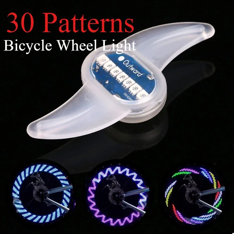 Mountain Bike Tail Light 14/32 LED Bike Spoke Lamp Cycling Signal Warning Lantern 30 Patterns Rim Movement Light Night Ride