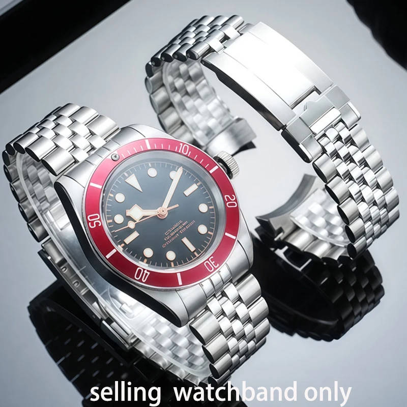 High quality Solid steel watchband For Tudor M7941A stainless steel watch strap male 20mm 21mm 22mm Arc shaped steel watchband