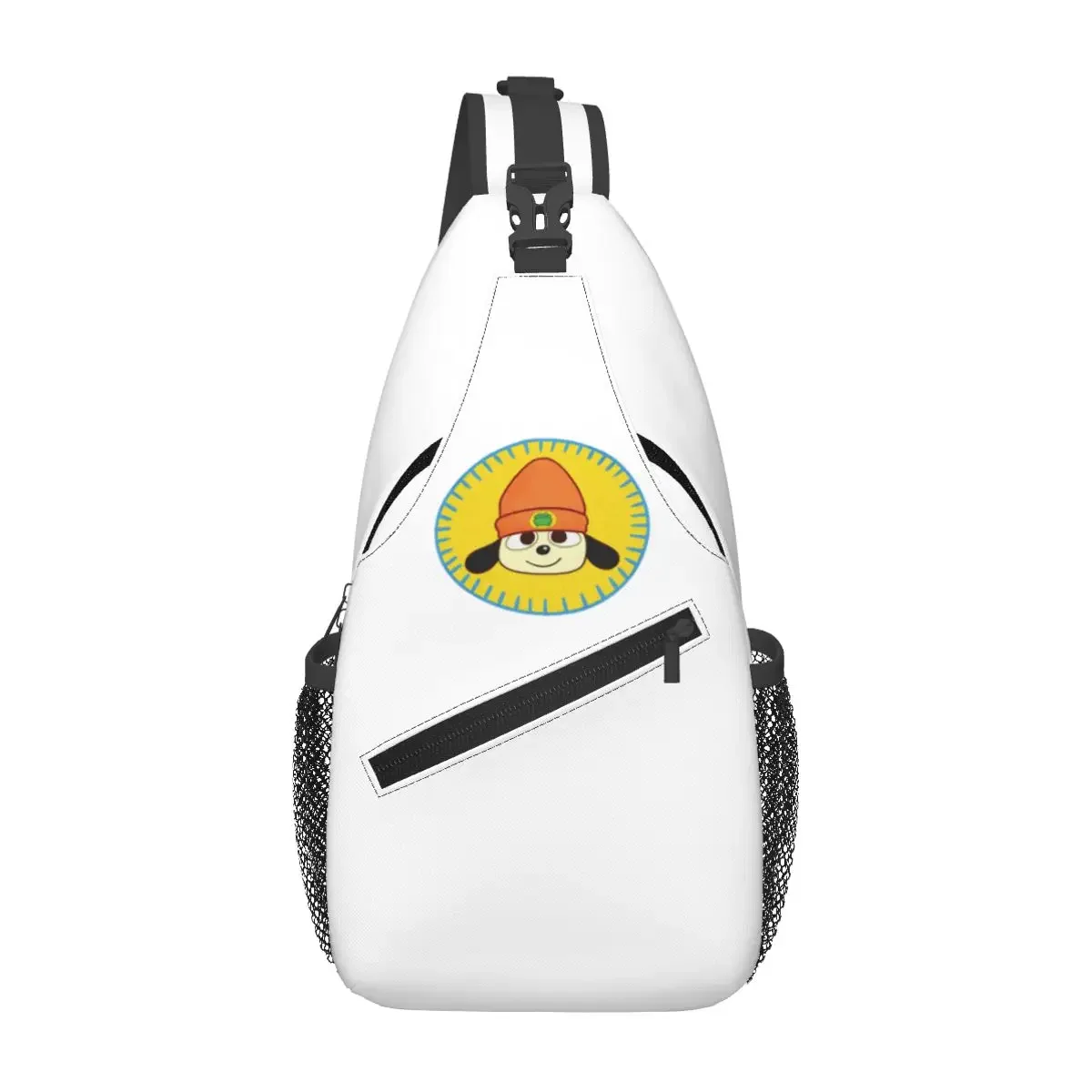 PaRappa The Rapper Patch Chest Bag Men Sling Crossbody Backpack Chest Bag Travel Hiking Daypack Shoulder Bag