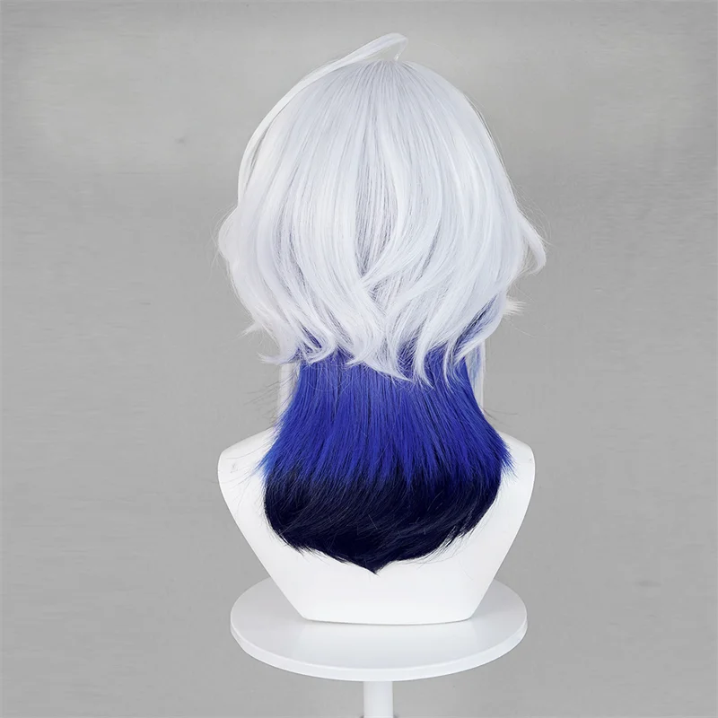 Spiel Wuthering Waves GALBRENR Erwachsene Cosplay Perücke Lange Silbrig Blau Haar Halloween Frauen Männer Hohe Hitzebeständige Perücken Weihnachten Prop