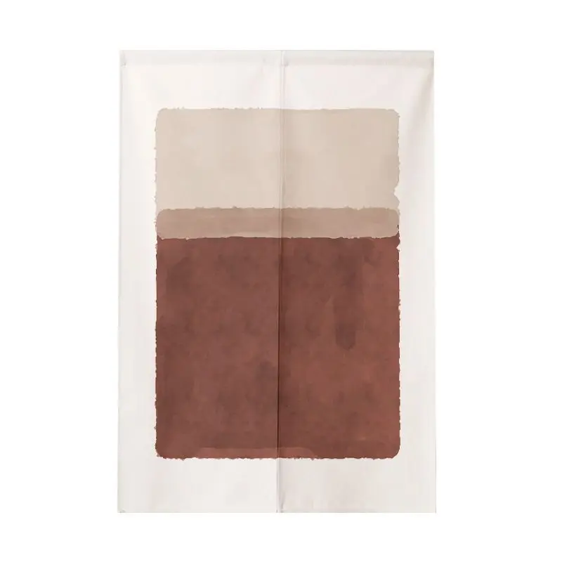 Wabi Sabi Style Morandi Abstract Fabric Door Curtain Minimalist Half Curtain No Punching for Home Decor Door Curtain