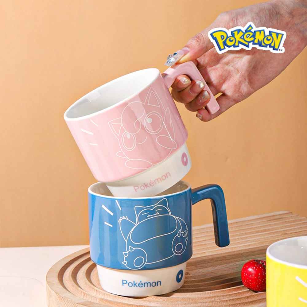 SHUNXIANG Pokémon Ceramic Coffee Mugs Stackable Kawaii Anime Breakfast Milk Juice Cup For Home Offive Coffee Cup Boy Girl Gifts