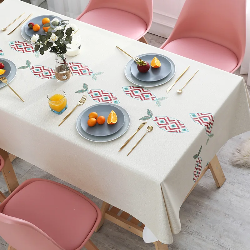 

Tablecloth Waterproof and Oil-proof Non-washing Nordic Home Dining Table Cloth Coffee Table Cloth Pvc Table Flag
