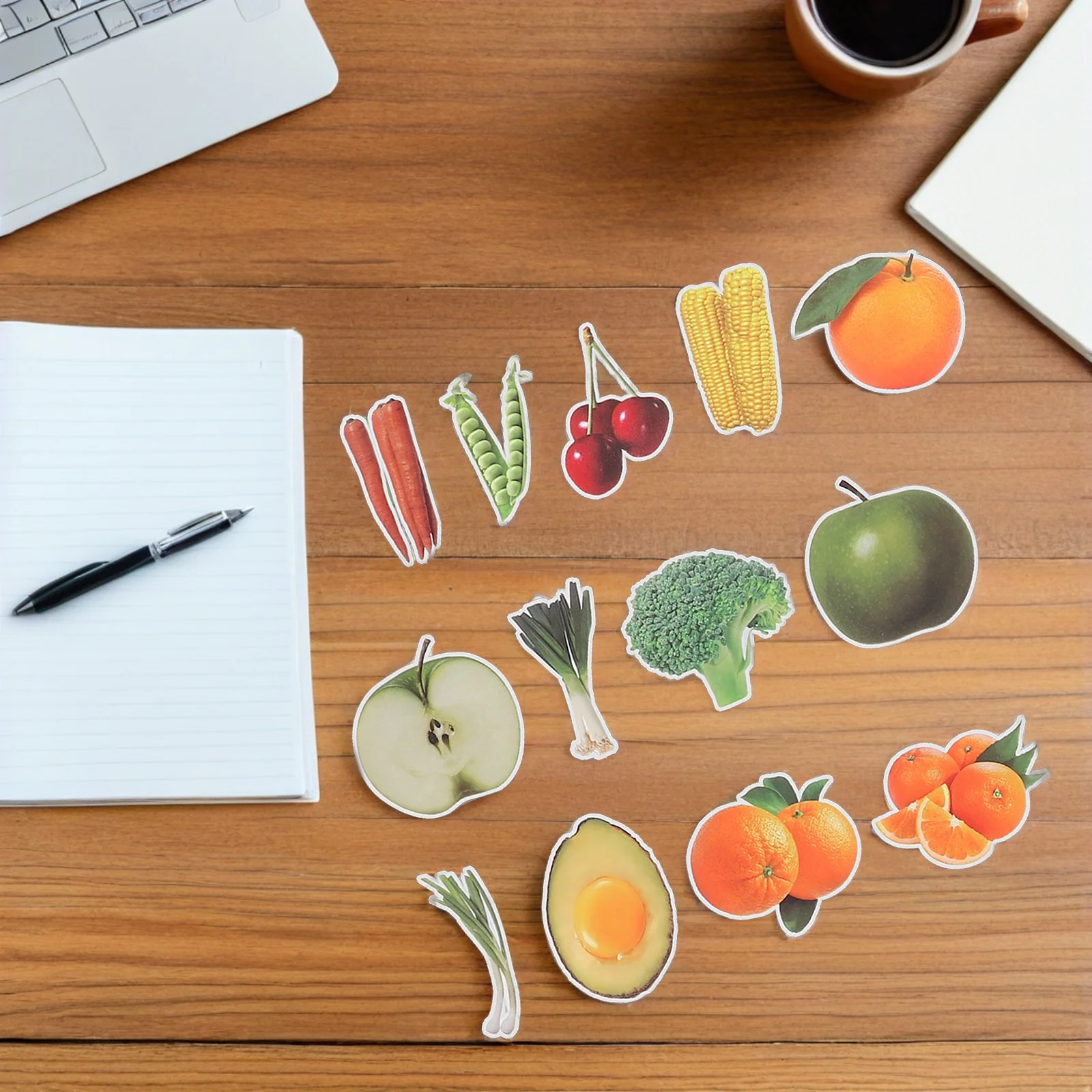 200Pcs Realistic Fruit Stickers Waterproof Vegetable Decals for Hand Eye Coordination Development Stickers for Water