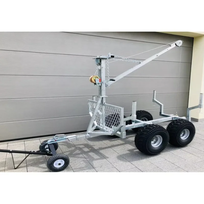 ATV Forest Tractor Garden Log with Crane Loader Timber Trailer