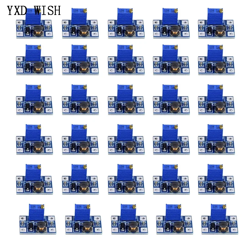 100pcs 2A DC-DC SX1308 Step-UP Converter Adjustable Power Module 2-24V to 2-28V DC DC Step Up Boost Converter For DIY Kit