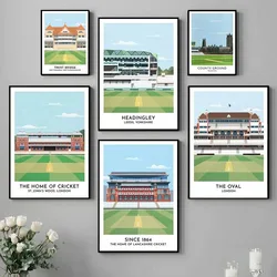 Sports Venue Canvas Painting Cricket Field Sports Wall Art Nordic Poster and Print Wall Picture Cricket Gift for Teen Room Decor
