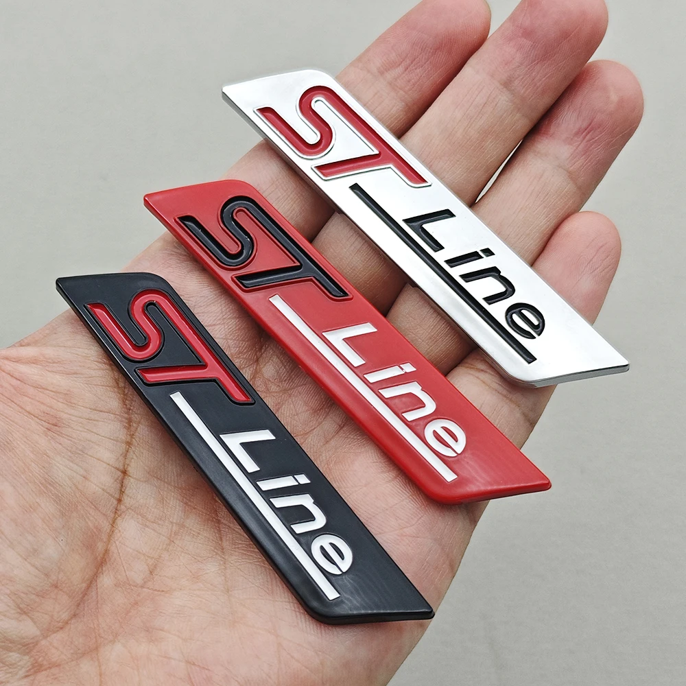 3D ABS Car Sticker ST Line Emblem Car Fender Trunk Badge for Puma Focus Fiesta Fiesta S max Mondeo Accessories