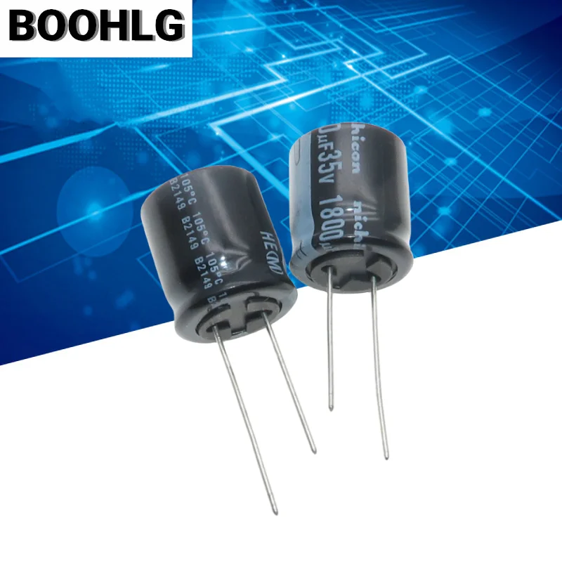 10PCS original 1800UF 35V Japanese Nichicon electrolytic capacitor 35V 1800UF 18X20 HE high frequency and low resistance