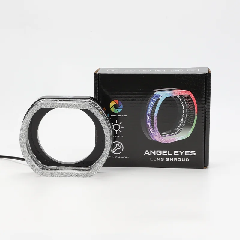 

Автомобильные лицевые панели Angel Eyes Bi LED 3-дюймовый кожух проектора для Hella Q5, крышка объектива Bi Xenon bmw e46 DRL, линза для фар H4 H7 1 шт.