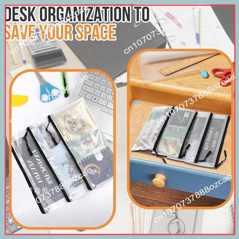 Bolsas de malla con cremallera A26P, 24 Uds., pequeñas bolsas transparentes negras a granel, organización de cosméticos de viaje, suministros para el aula y la oficina