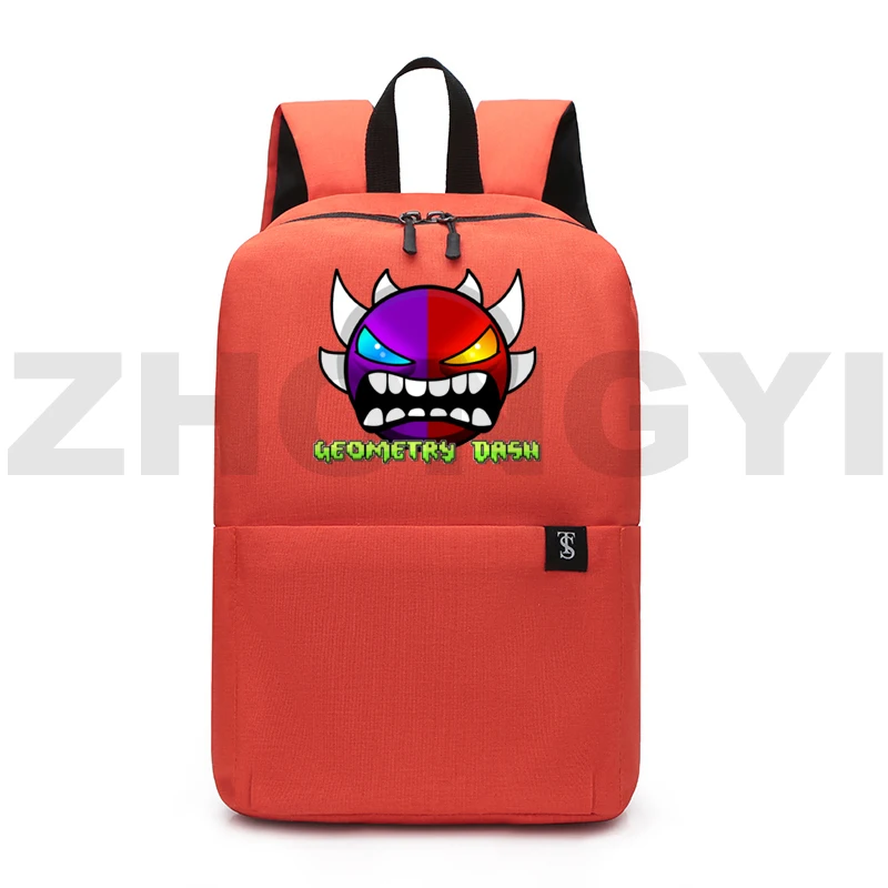 Top Quality Angry Geometry Dash School Back Pack for Boys Merch Trendy Canvas Shoulder Bag Large Urban Executive Backpack Men