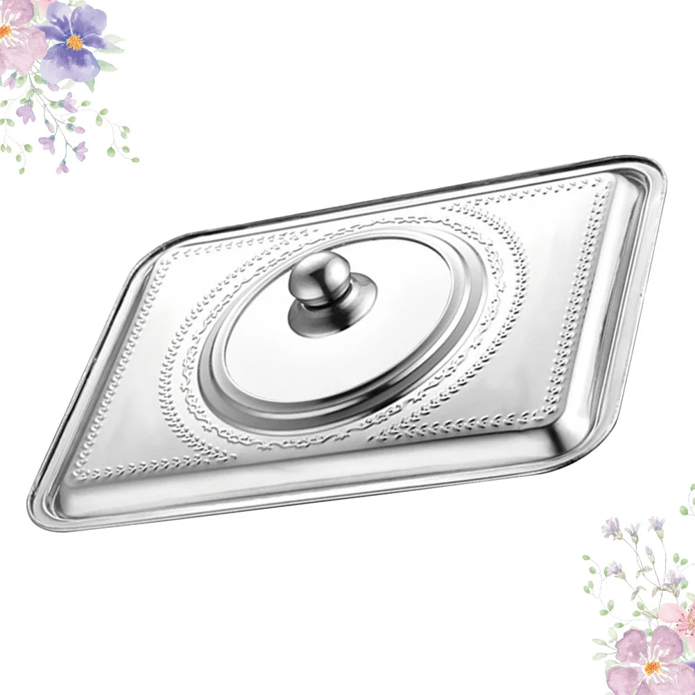 

Anti Oil Splashing Stainless Steel Pot Cover 40x30cm Large Handle Kitchen Supplies Easy Lifting Practical