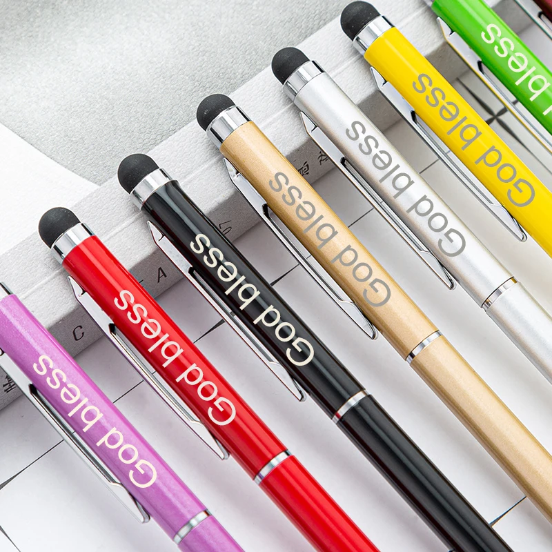 New Customized LOGO Metal Capacitive Touch Screen Ballpoint Pens Multifunctional Color Gift Pen Handmade Writing Office Supplies